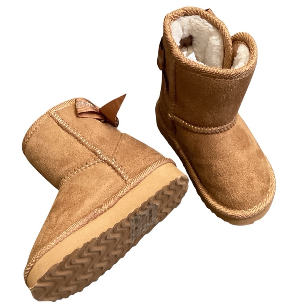 Capelli of New York Toddler Girls Faux Suede Fur‎ Lined Booties, Size 5 NEW